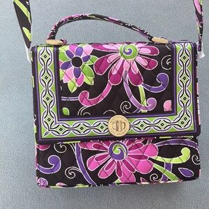 Vera Bradley purple punch floral quilted cotton NWOT shoulder bag purse